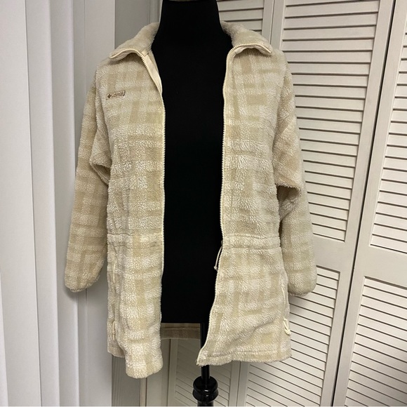 Columbia Vintage Plaid Sherpa Jacket-Drawstring Waist - Picture 2 of 7
